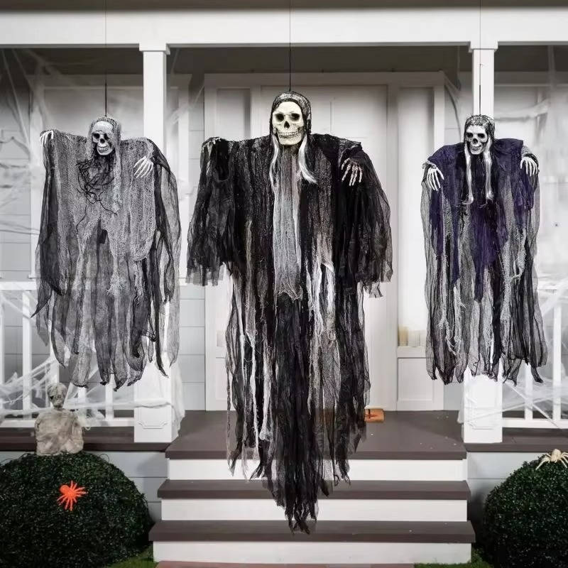 Hanging Skeleton Ghost Decorations – Set of Three