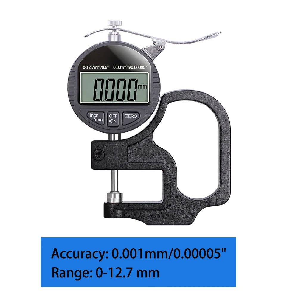 Digital Thickness Gauge – 0.001mm Precision for Paper, Cloth, Metal & More