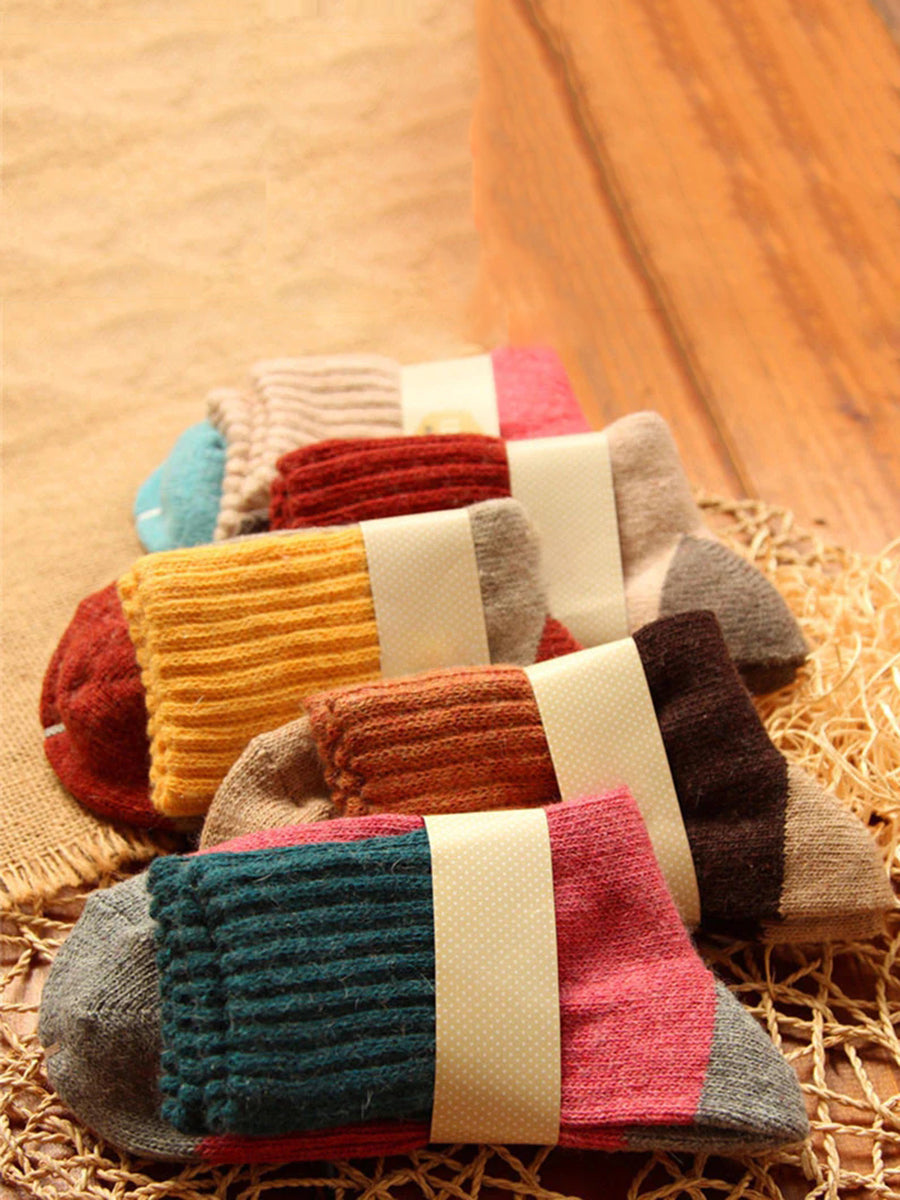 Cozy Winter Wool Socks – 5 Pair Set