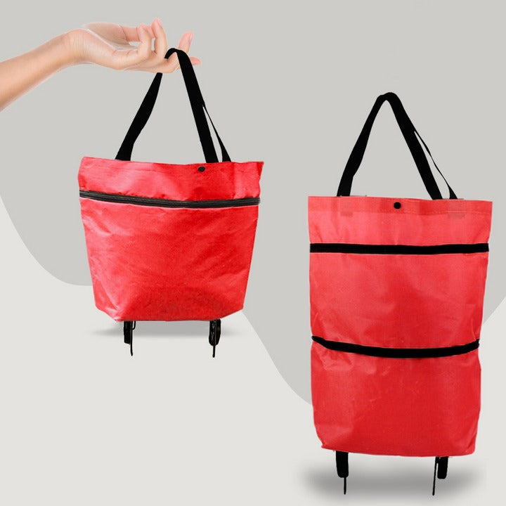 Foldable Shopping Tote with Wheels