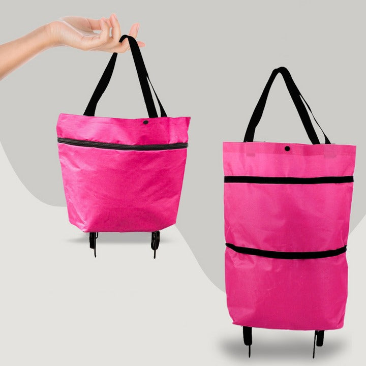 Foldable Shopping Tote with Wheels