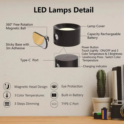 360° Rotating Rechargeable Wall Light