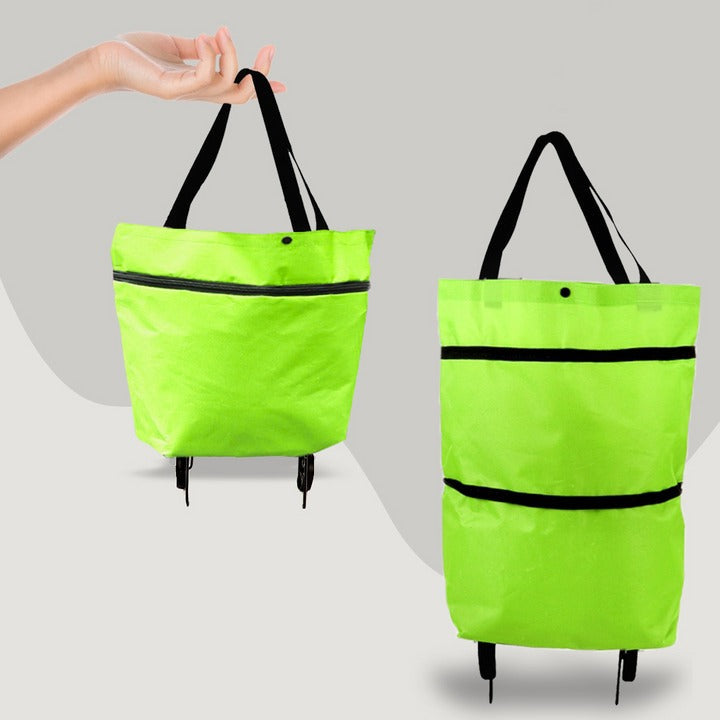 Foldable Shopping Tote with Wheels