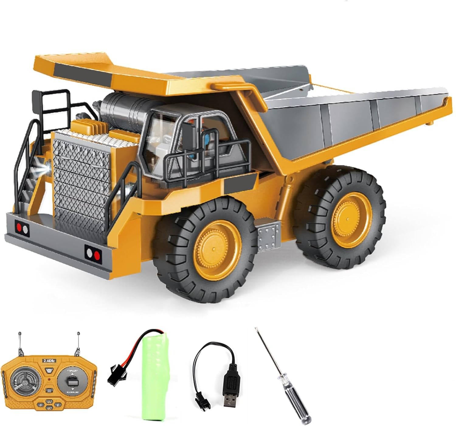 4WD Remote Control Excavator & Bulldozer Dump Truck – Realistic Construction Toy