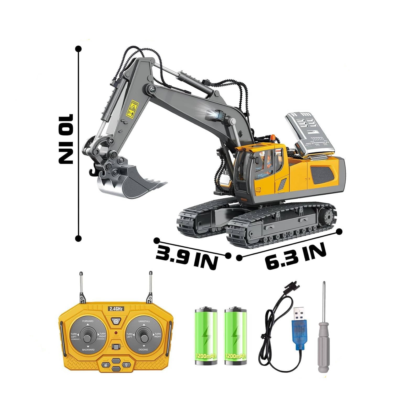 4WD Remote Control Excavator & Bulldozer Dump Truck – Realistic Construction Toy