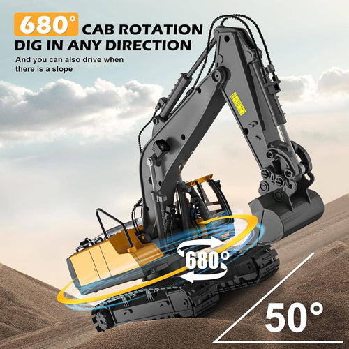 4WD Remote Control Excavator & Bulldozer Dump Truck – Realistic Construction Toy