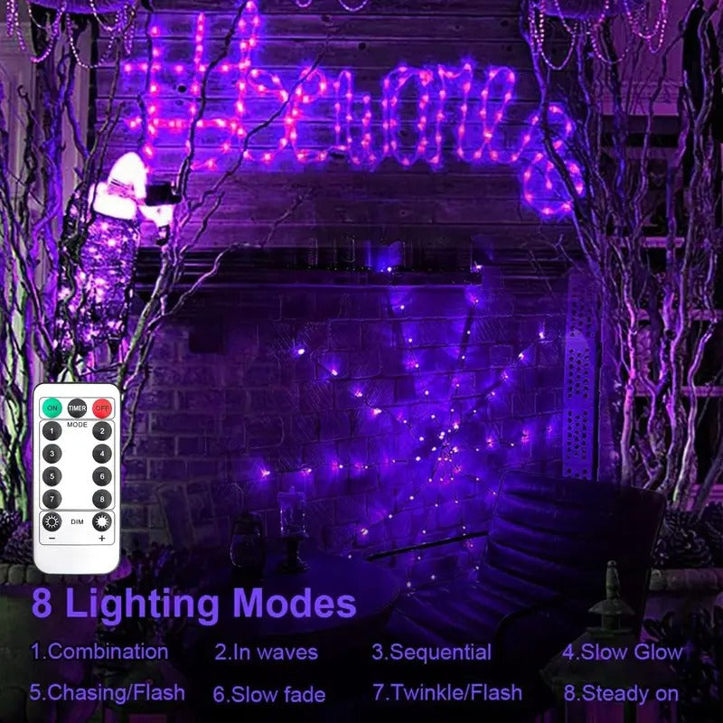 LED Spider Web String Lights  Description