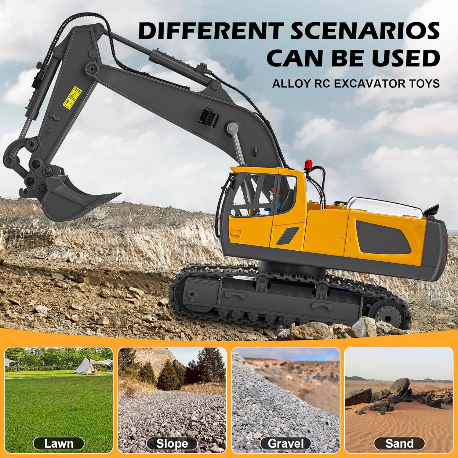 4WD Remote Control Excavator & Bulldozer Dump Truck – Realistic Construction Toy