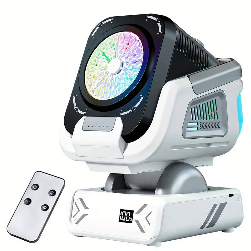 Party Bubble Machine with LED Lights & Remote Control