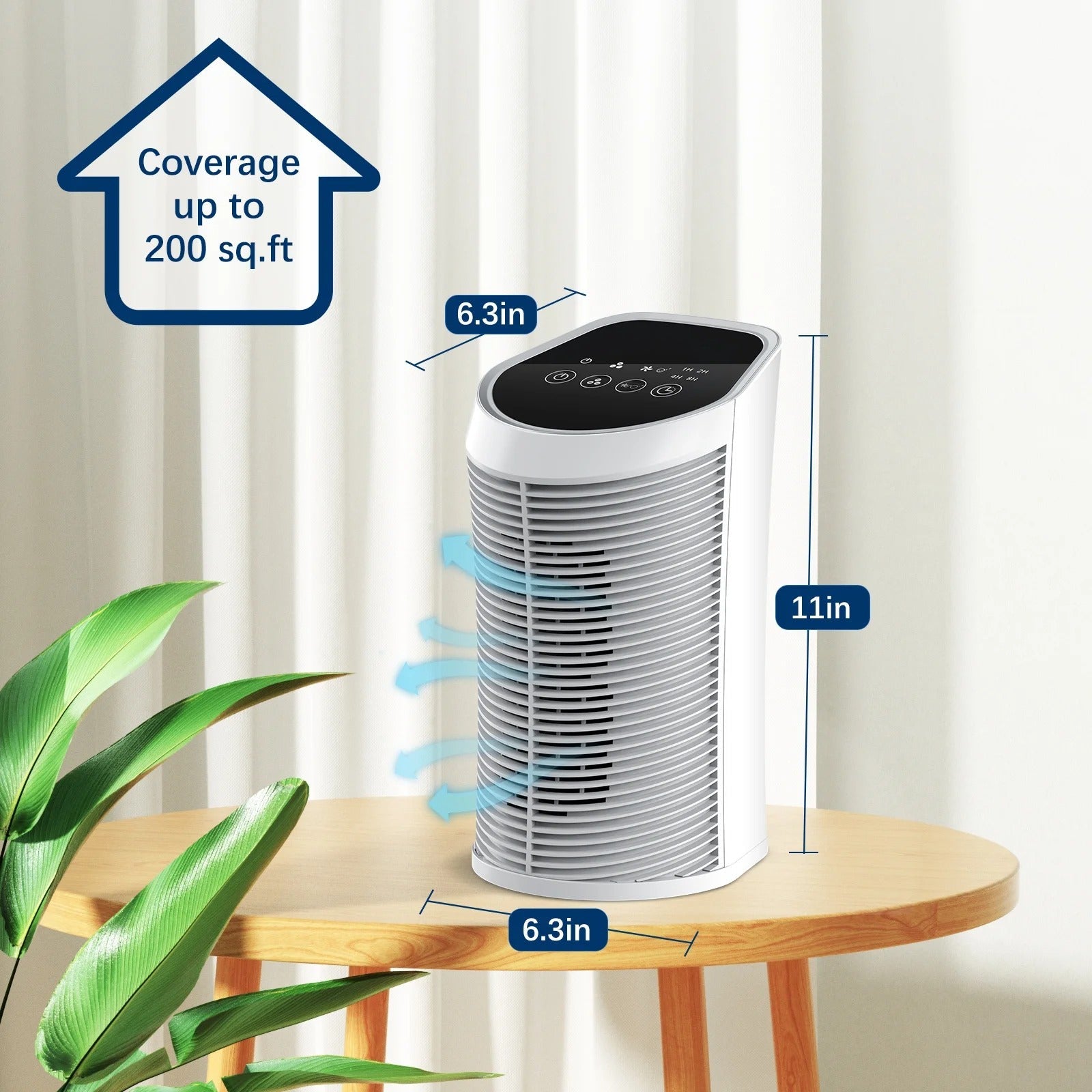 Compact HEPA Air Purifier – 200 sq. ft. Coverage, 99.9% Particle Removal