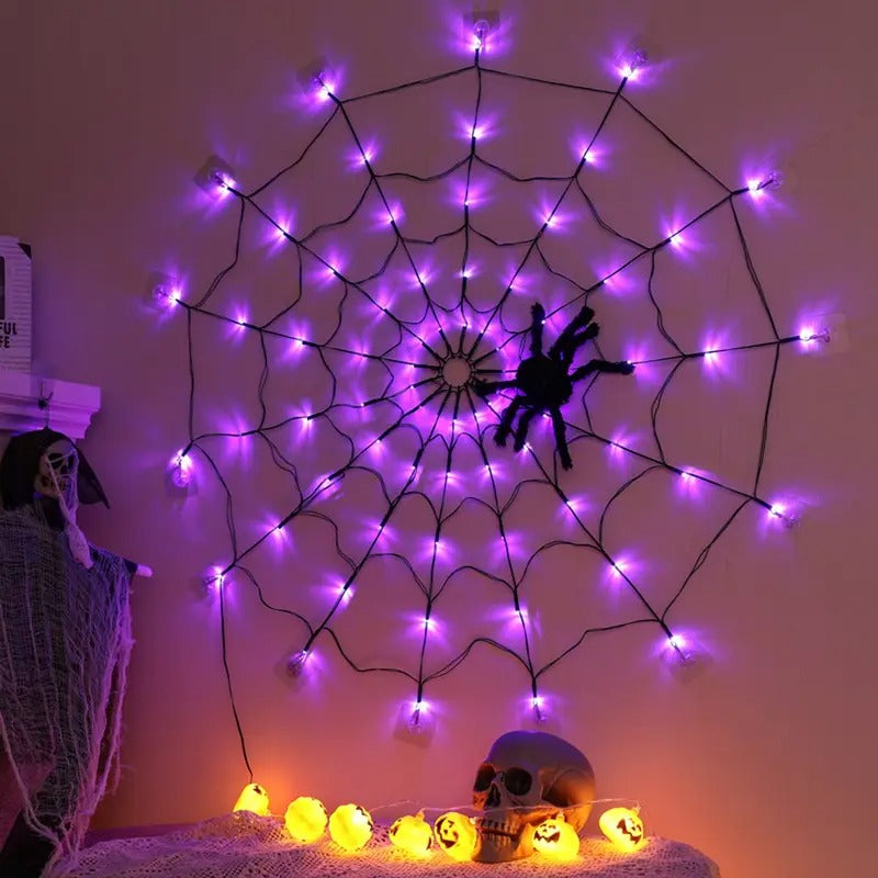 LED Spider Web String Lights  Description