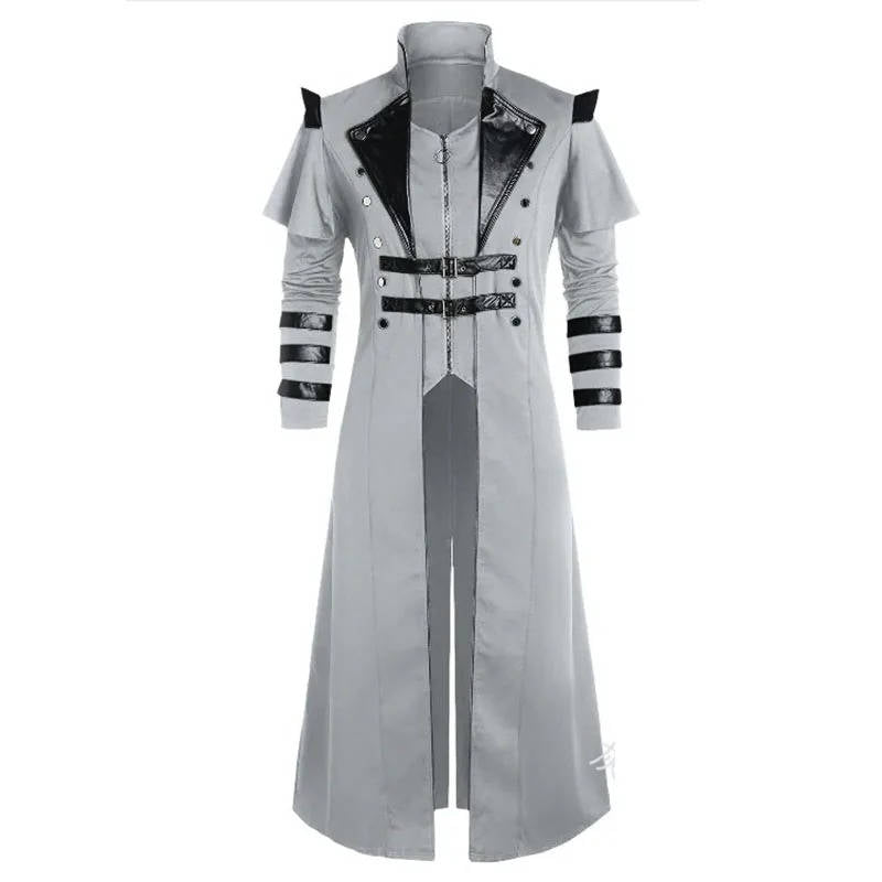 Men’s Medieval Warrior Costume – Long Robe with Armor Detail