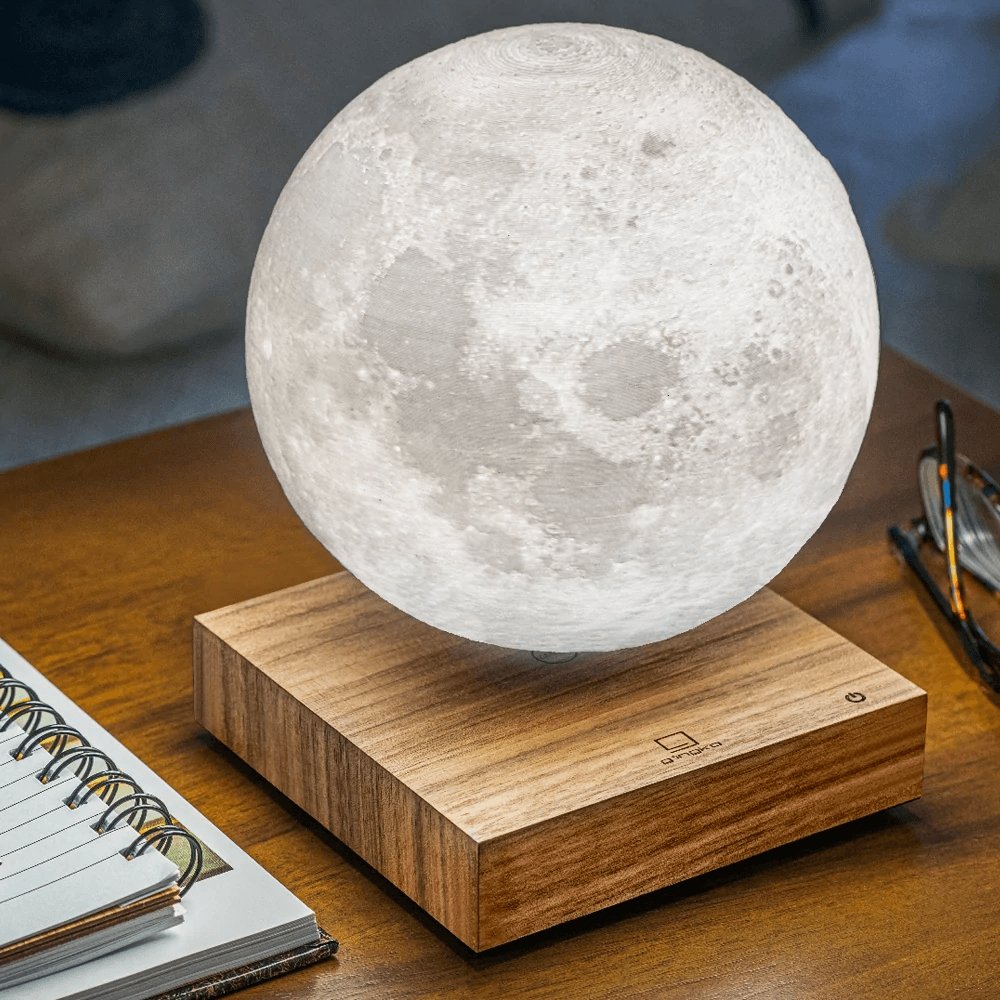 Levitating 3D Moon Lamp with Wooden Base