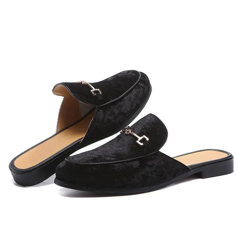 Men’s Velvet Horsebit Loafer Mules