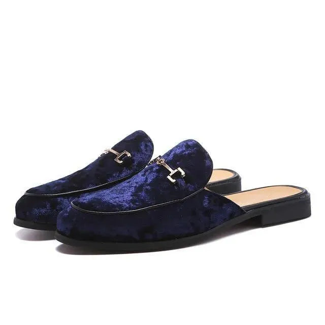 Men’s Velvet Horsebit Loafer Mules