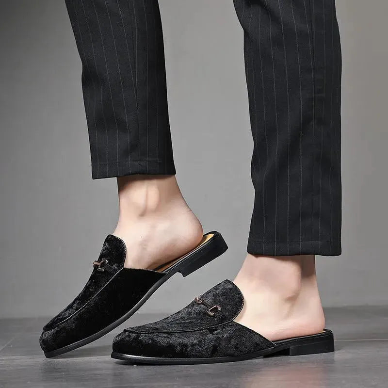 Men’s Velvet Horsebit Loafer Mules