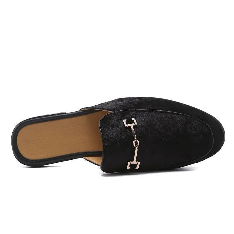 Men’s Velvet Horsebit Loafer Mules
