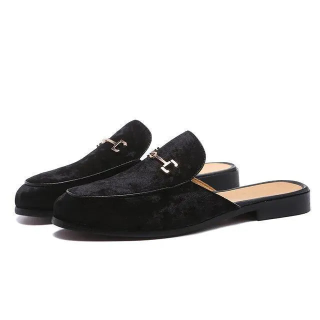 Men’s Velvet Horsebit Loafer Mules