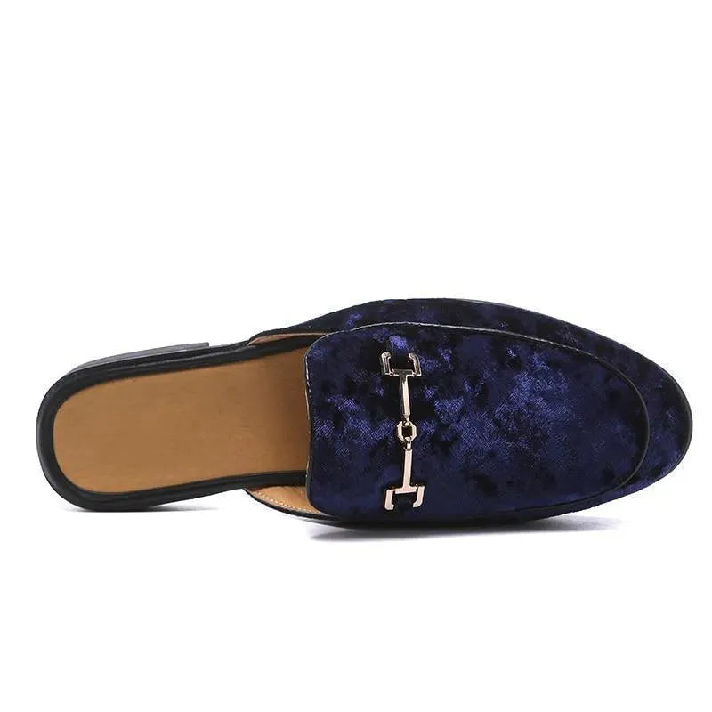 Men’s Velvet Horsebit Loafer Mules